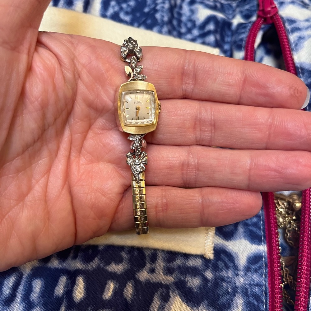 Vintage 14k Gold and diamond Women's Watch